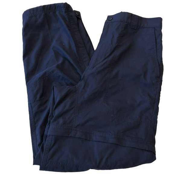 LL Bean Women's Convertible Nylon Hiking Pants Sz 12 Comfort Waist Ankle Zip Gor - Picture 1 of 12